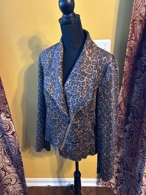Philosophy Leopard-Print Shawl Collar Faux Leather Jacket - Brown/Black